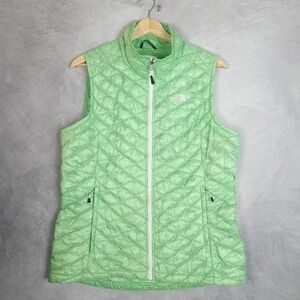 The North Face Vest Womens Large Green ThermoBall Quilted Insulated Packable